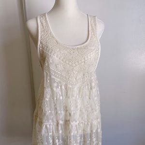 Bohemian cream lace tunic